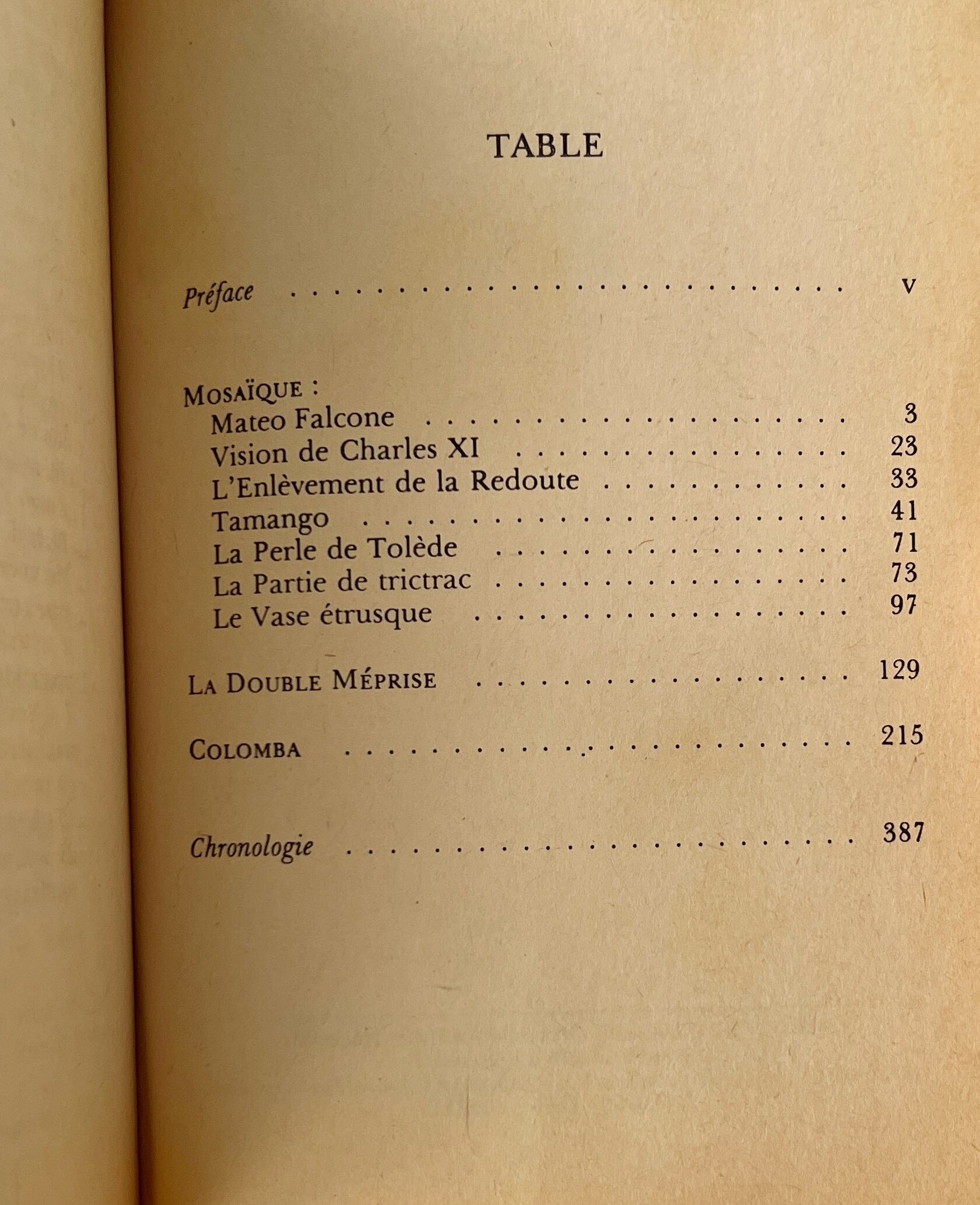 Colomba et autres nouvelles: Tome 1 コロンバ / Prosper Merimee プロスペル・メリメ / Le Livre de Poche