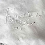 リネン　マルチクロス テーブルセンター 白刺繍　 12cldp8