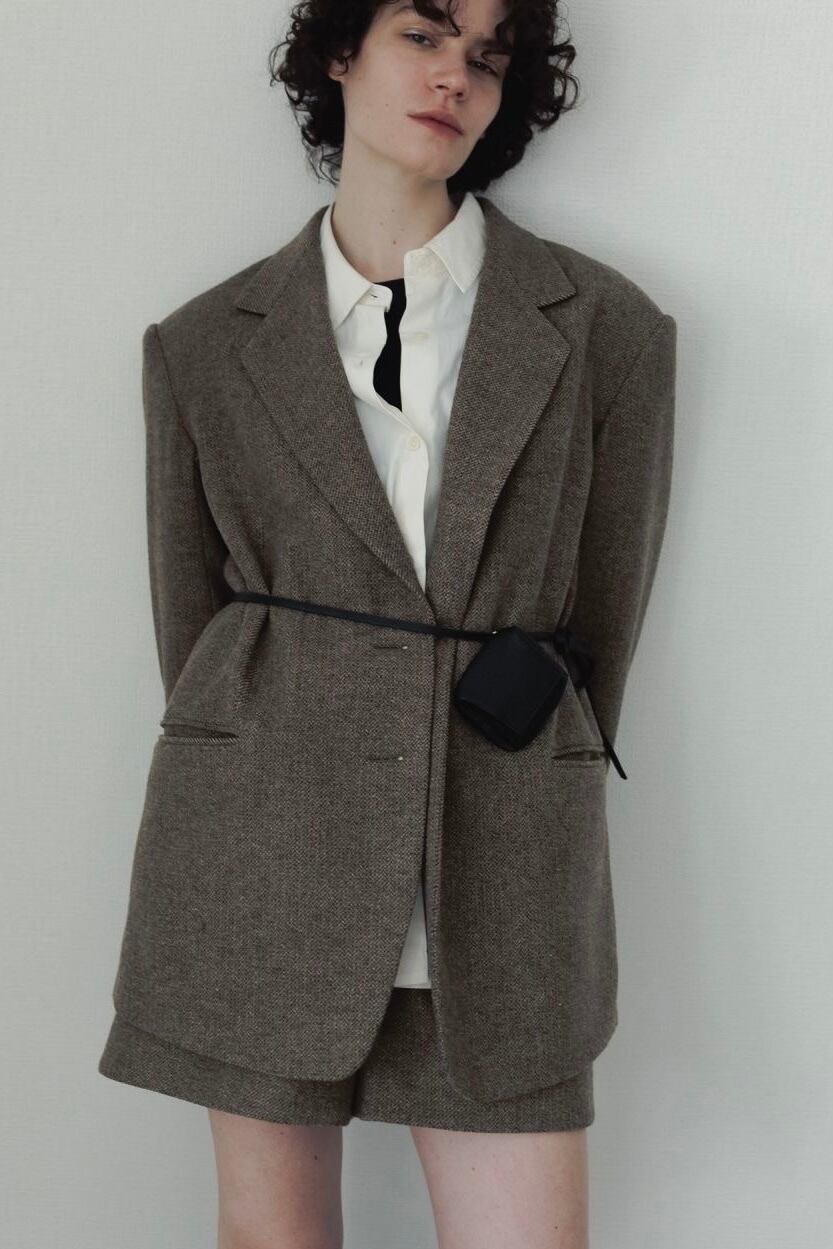 ànuke Herringbone Wool Jacket ヘリンボーンウールジャケット Beige
