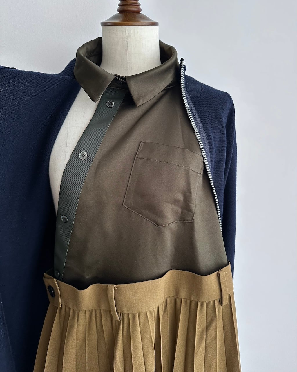 sacai SUITING MIX LAYERED KNIT DRESS | dear closet