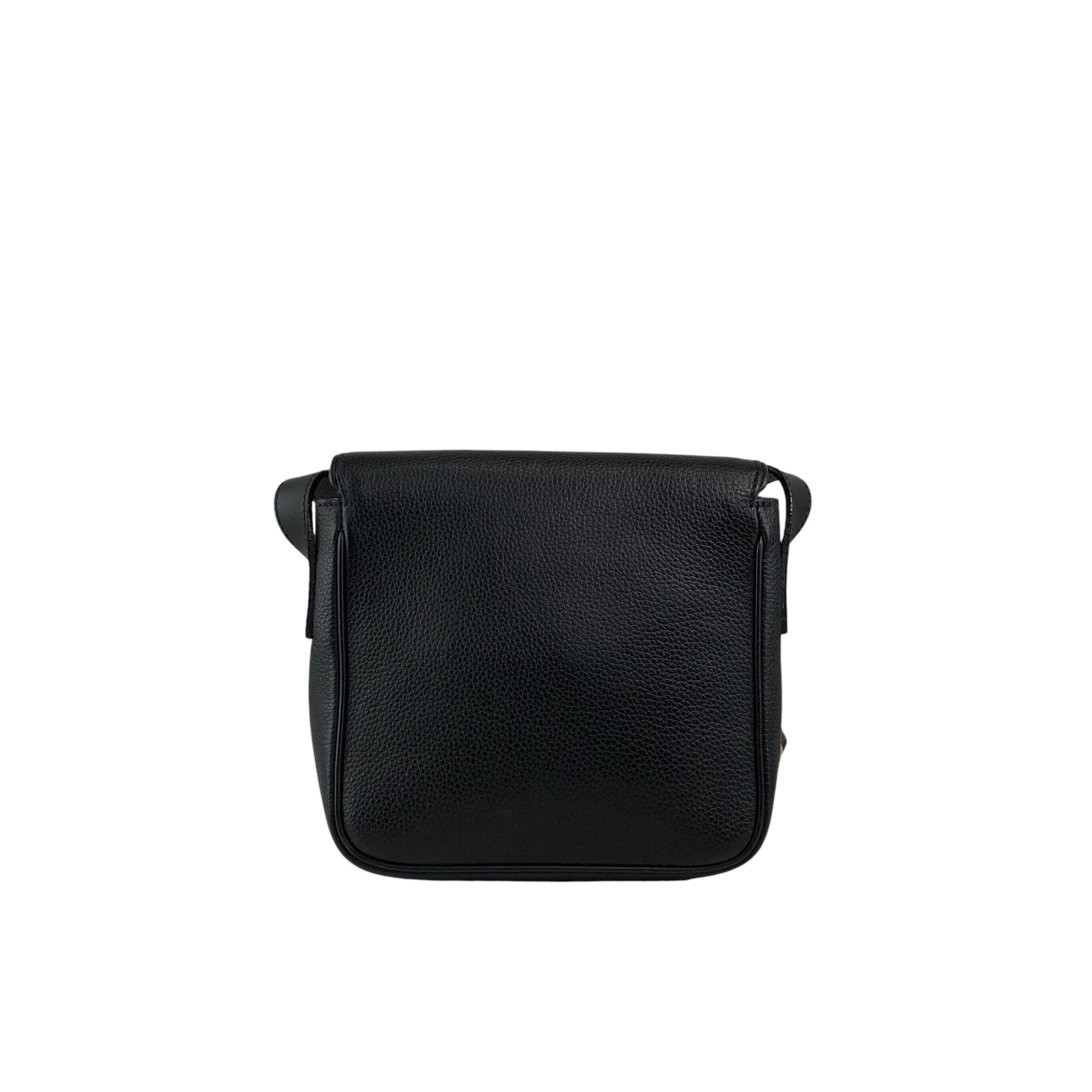 CELINE セリーヌ ショルダーバッグ ブラック マンテル レザー vintage