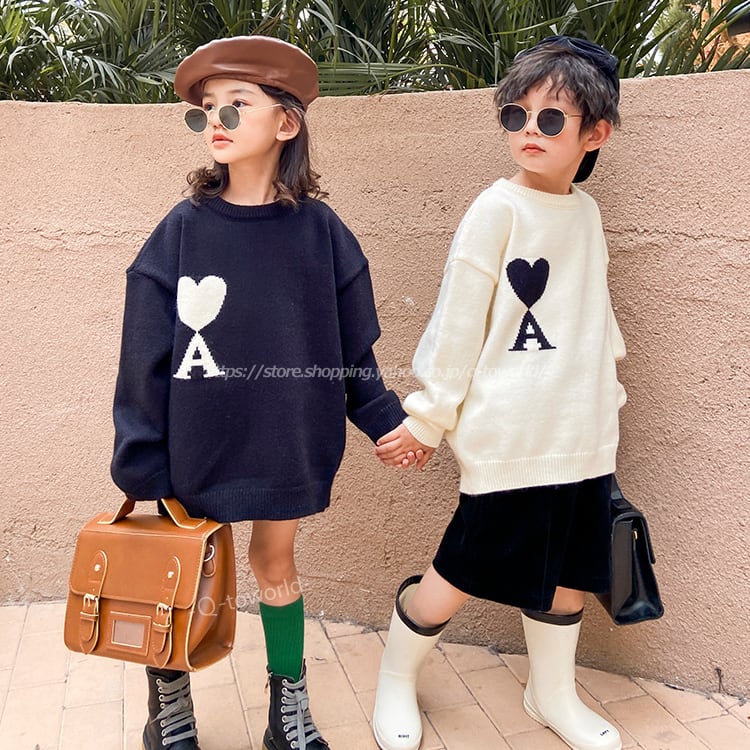 90 140 セーター トップス ａ 男女兼用 リンクコーデ 秋 冬 男の子 韓国版 女の子 韓国子供服 子供服 キッズ Q Toworld キュートワールド 子供服