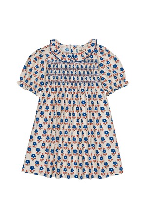【26SS】hello Simone(ハローシモーヌ)Lalinette dress Sablet Blue(3y/4y/6y/8y/10y/12y)ワンピース 花柄