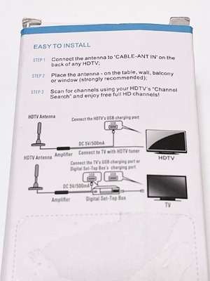 テレビ 室内 アンテナ HDTV 4K 120KM受信範囲 地デジ 360度全方位受信 高感度 全種テレビ対応 5ｍケーブル USB式 UHF VHF