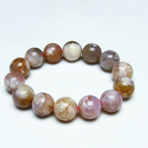 チェリーブロッサムアゲート ブレスレット 桜瑪瑙 15mm [M便 1/10] 111-24571