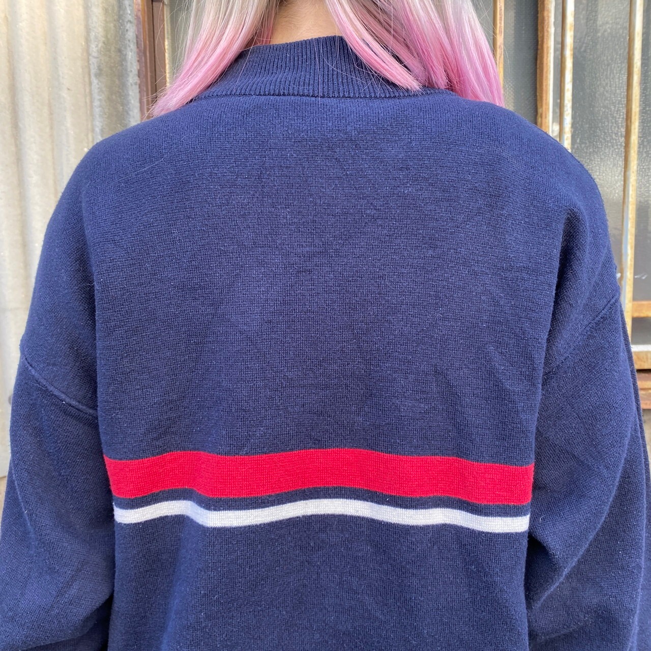 スペイン製 LACOSTE ラコステ ハーフジップ コットンニット セーター 