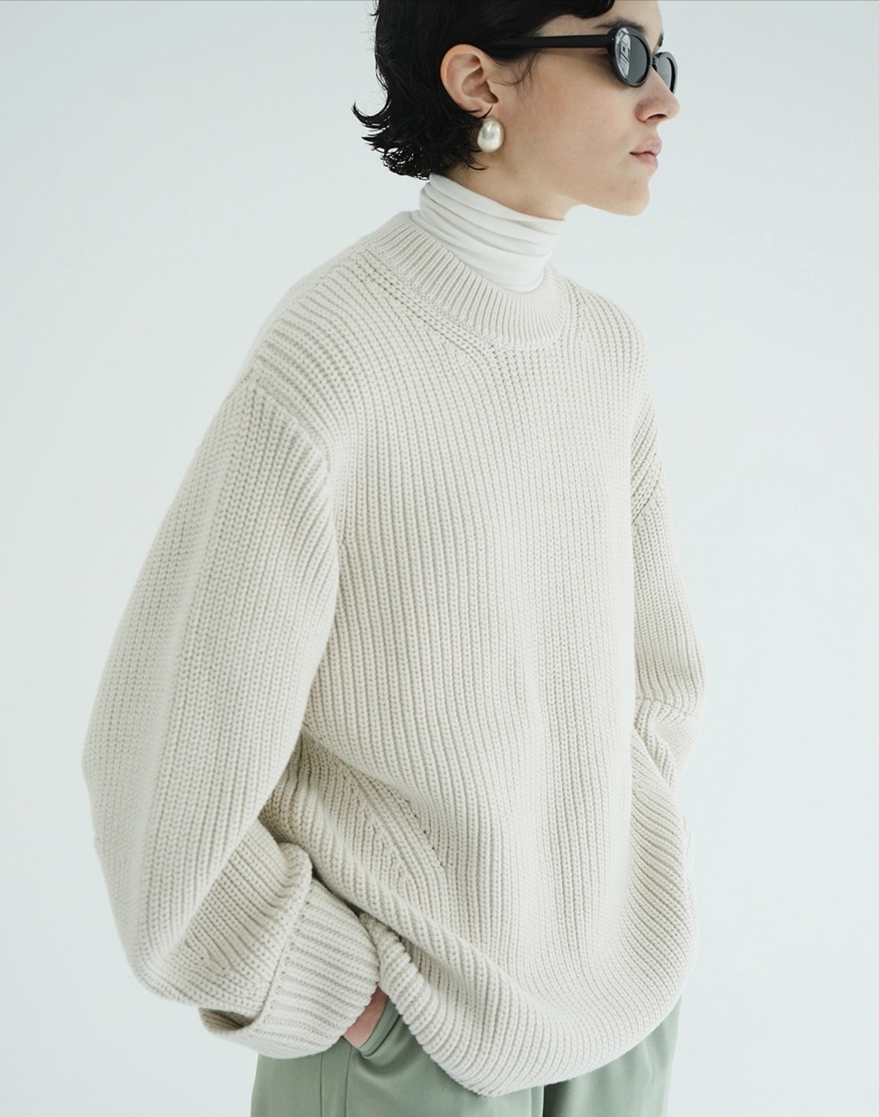 CLANE OVER FORM SLEEVE KNIT TOPS 3色展開