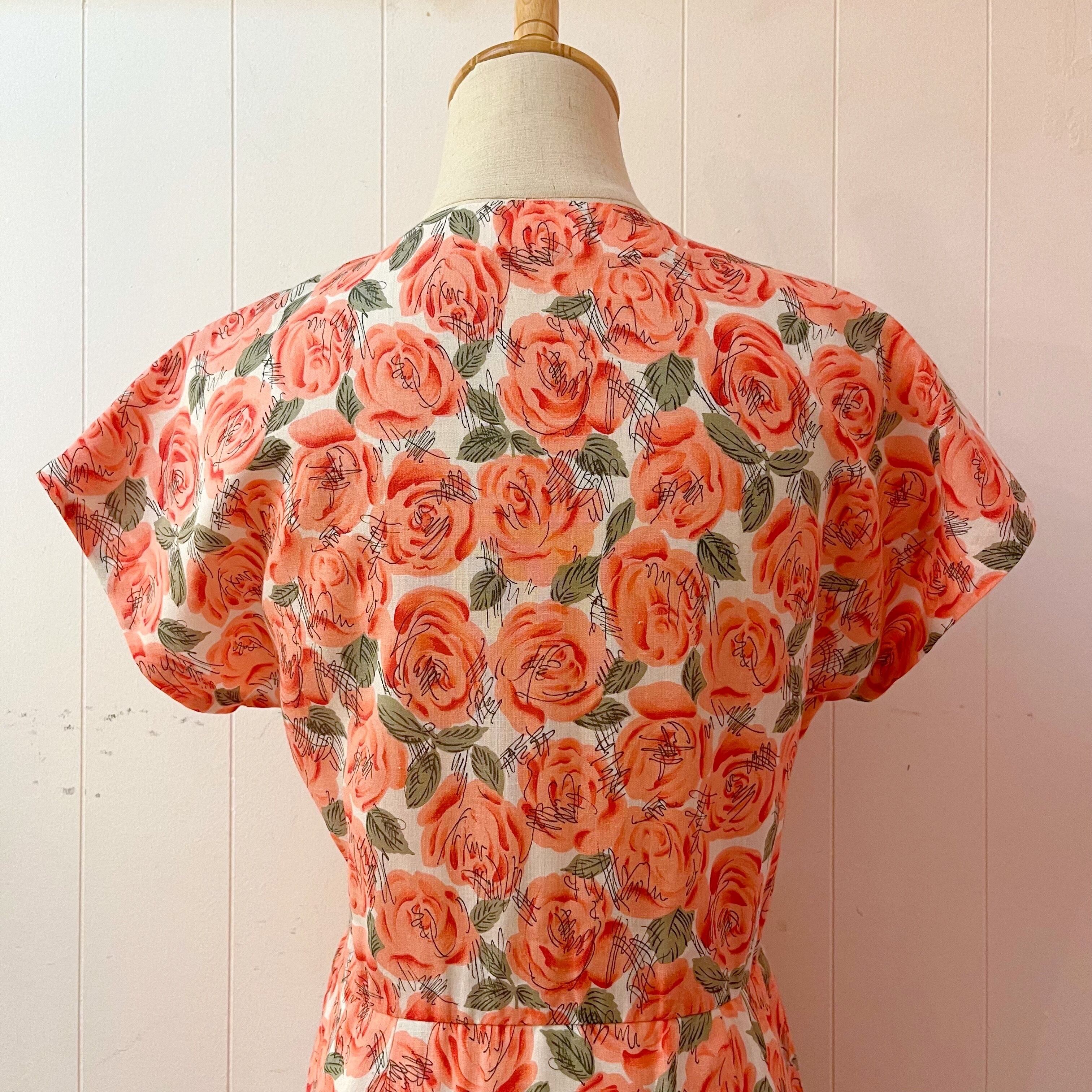 pink rose square neck one-piece