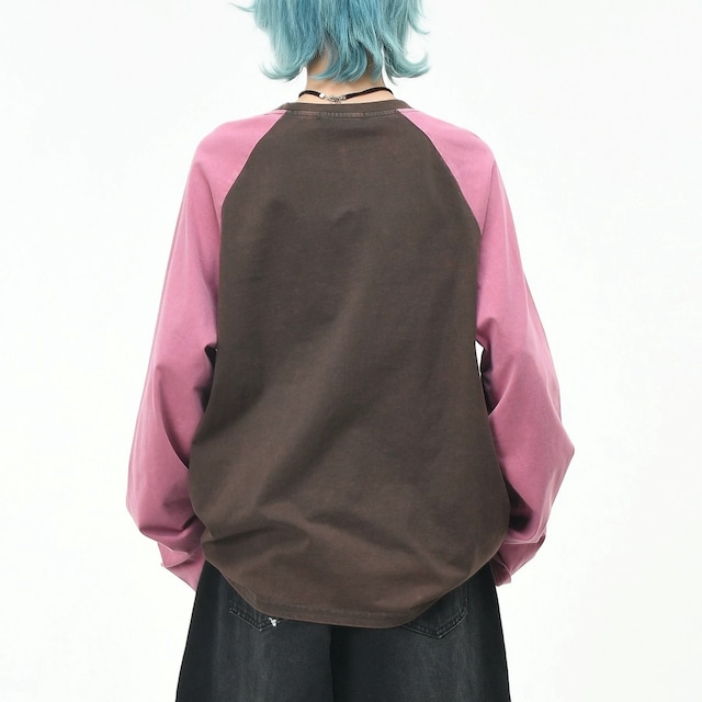 デザートグラフィックフェードウォッシュラグランTシャツ 2col R02572