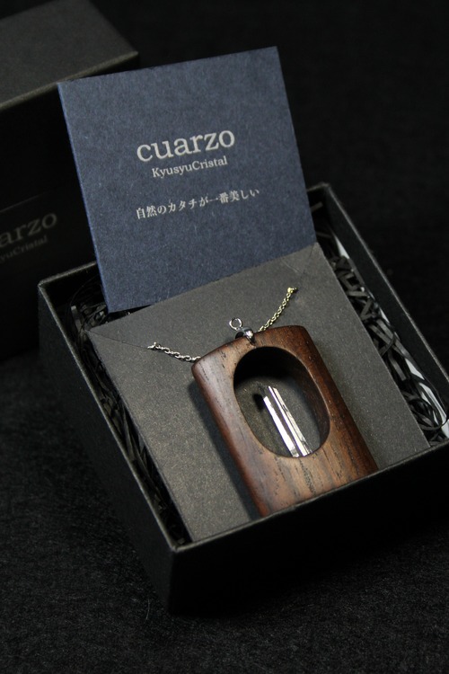【113】宮崎クリスタル ローズウッドペンダント