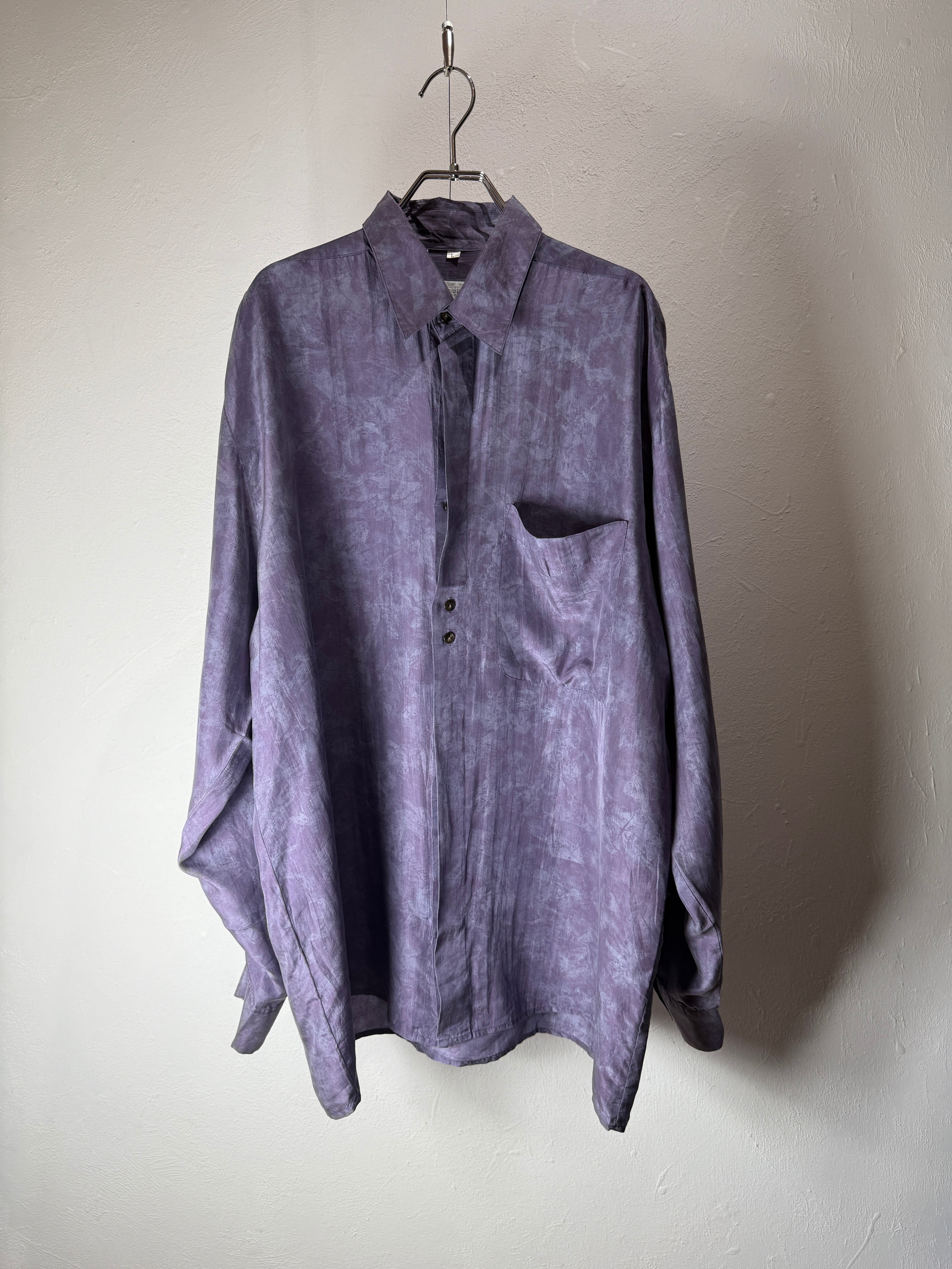 90s Silk Marble Design Shirt