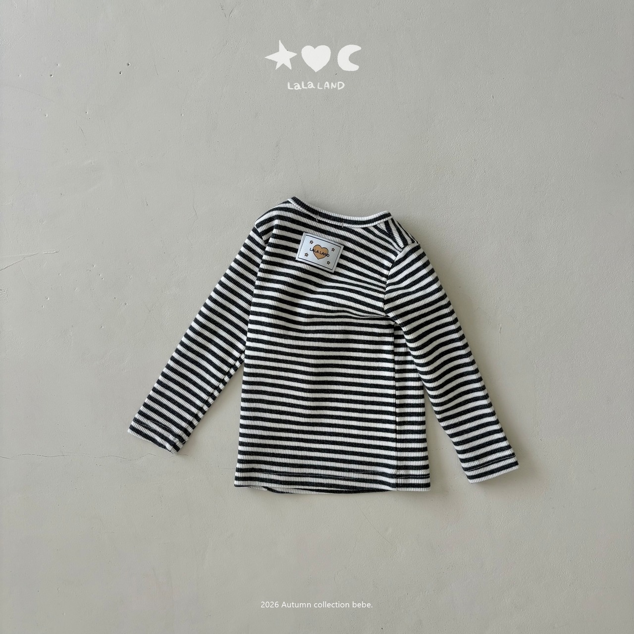 韓国子供服 / LALALAND / 26Autumn / ベベ ストライプ もちもちTシャツ / 秋服 / ベビー *6M~18M*