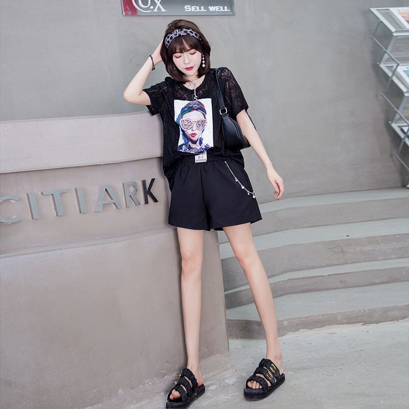 サマースタイルレースTシャツ トップス ショート 大きめサイズ 夏物 ミックスインファッション4921304285