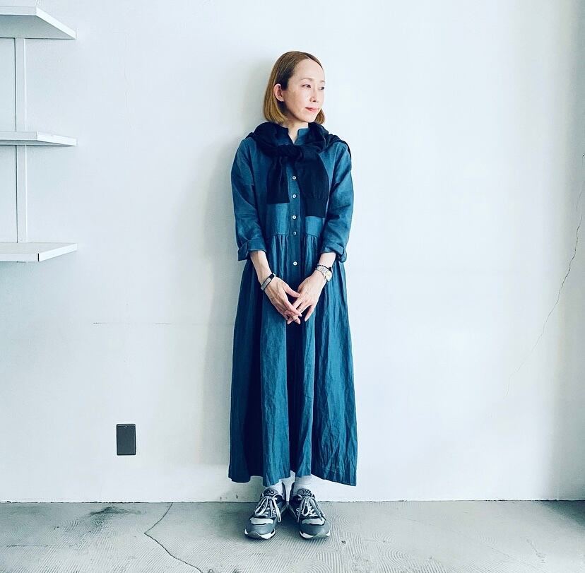 new❗️item216long-linen:オリジナルギャザーワンピース（長袖リネン