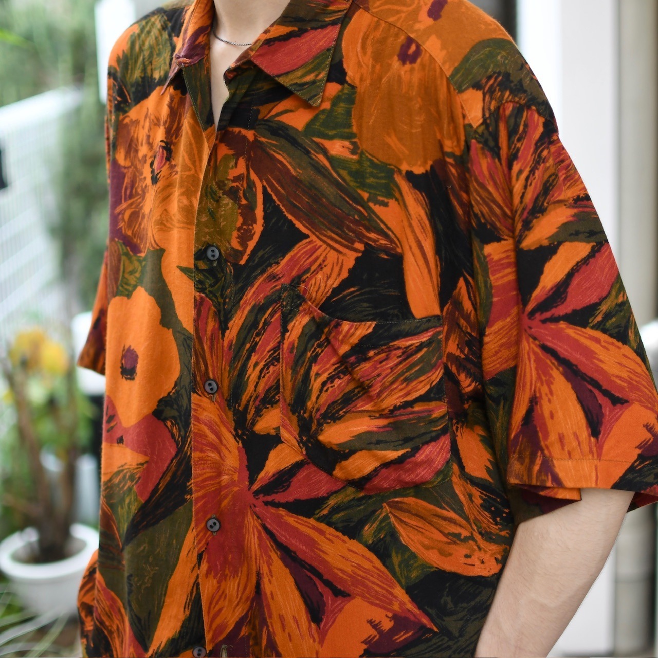 GIN TONIC rayon pattern shirt