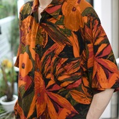 GIN TONIC rayon pattern shirt