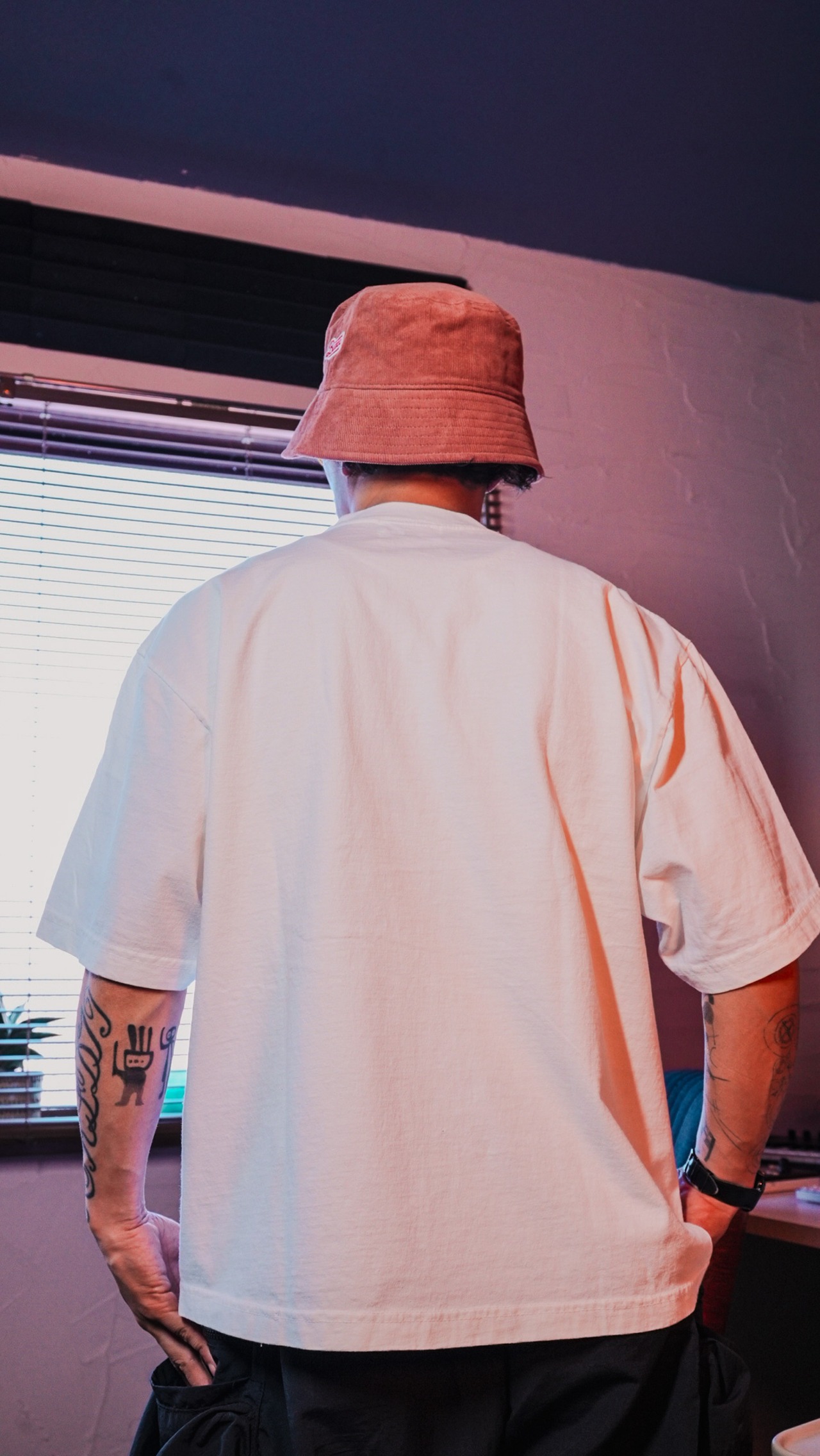 Organic Cotton Cord Bucket Hat [CORAL]