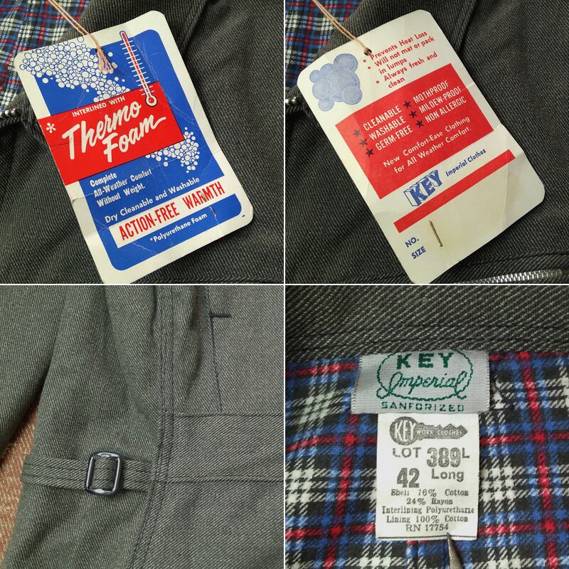 60s KEY LOT-389 Whipcord Work Jacket（42 Long）DEAD-STOCK