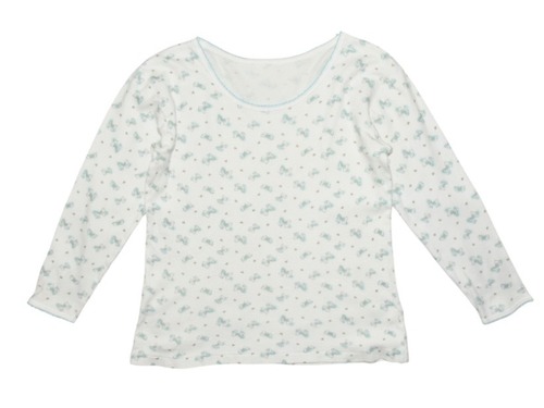DoReMi Unique Series – Blue All-Over Ribbon Print Top