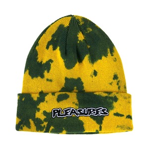 【PLEASURES/プレジャーズ】BACKBONE DYED BEANIE ニット帽 / YELLOW