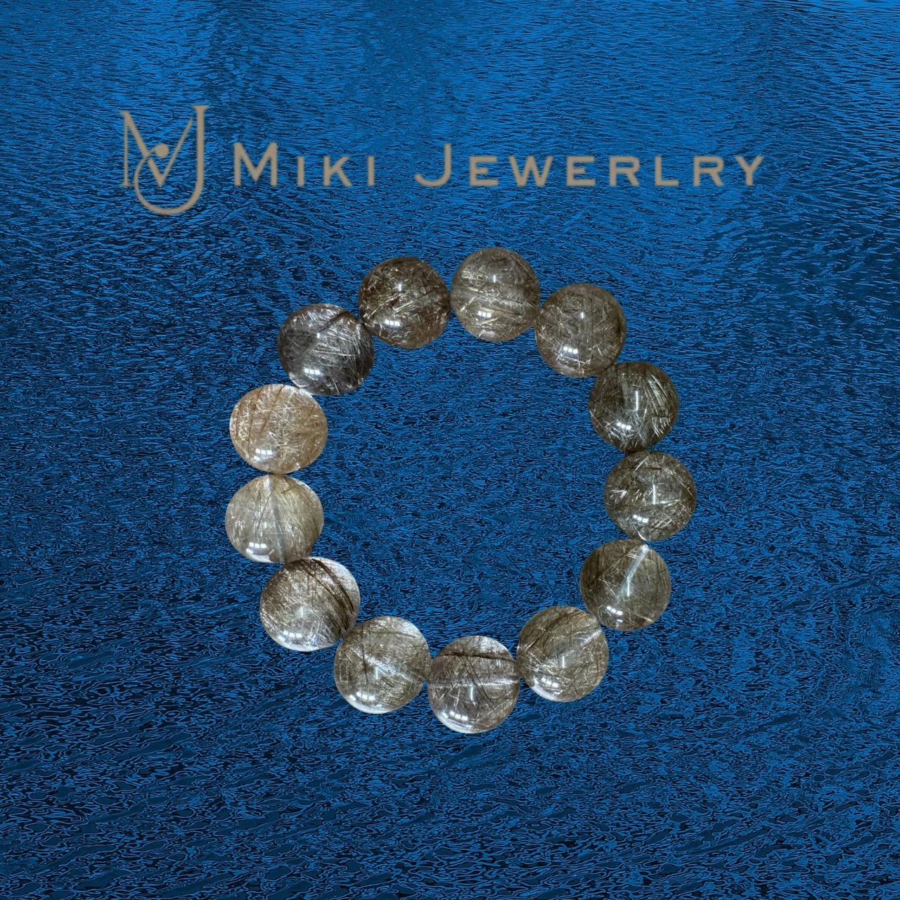 迷いを断ち意志を貫く守護の針| MIKI-JEWELRY ブラックルチルクォーツブレスレット|12mm/16cm| Black Rutilated Quartz Bracelet|