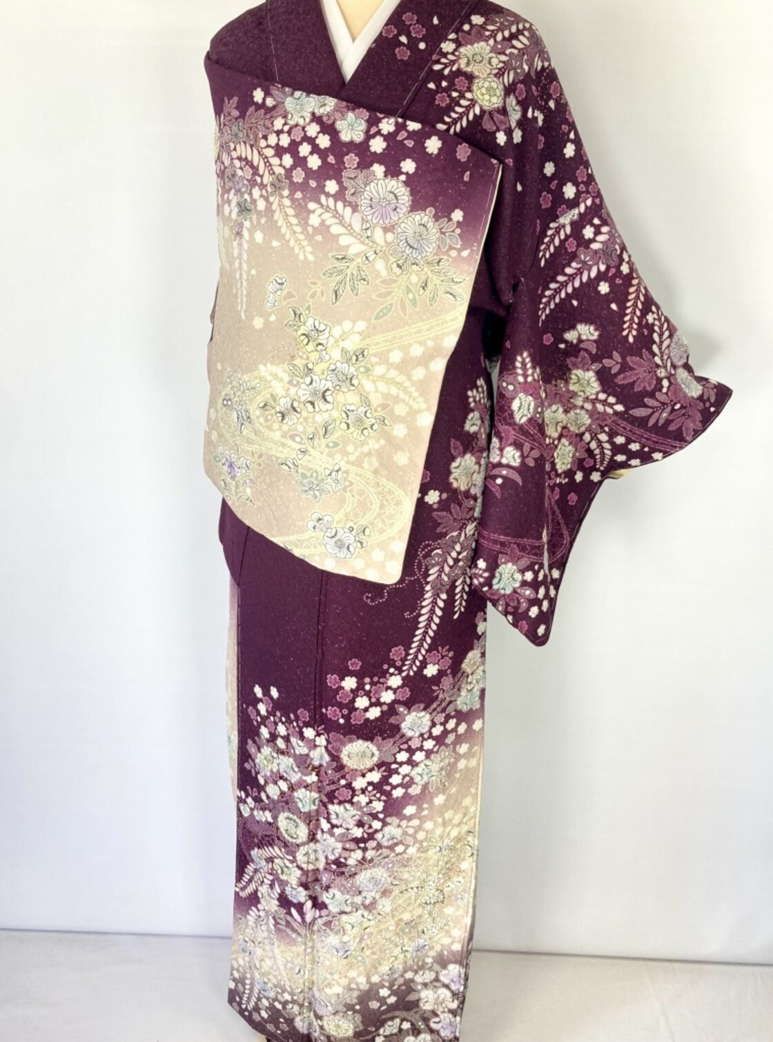 振袖 豪華 銀通し 刺繍 金彩 紋意匠 こぅ グリッター箔 カトレア 身丈171cm