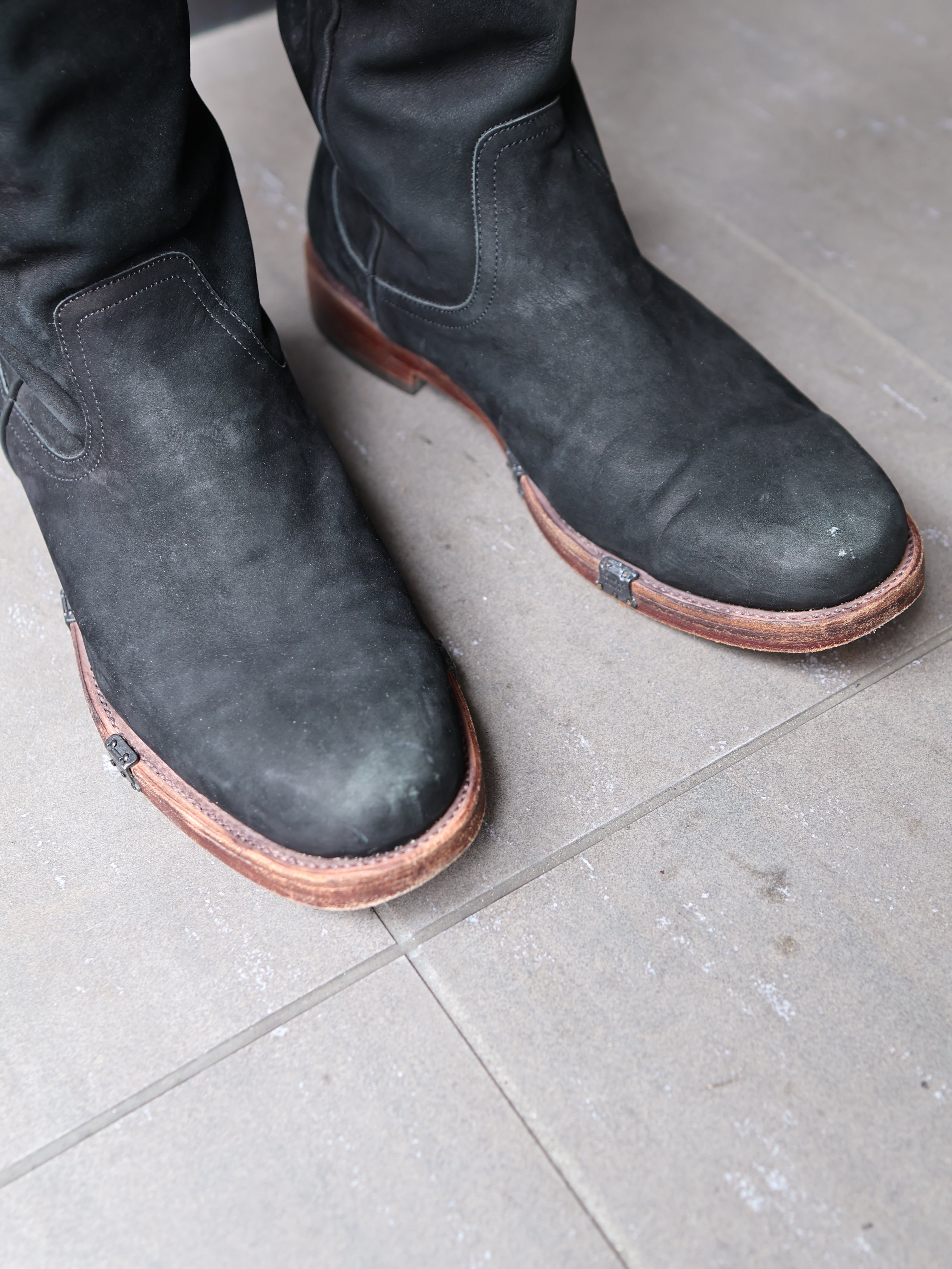 number (n)ine】suede western leather boots | blendmarket