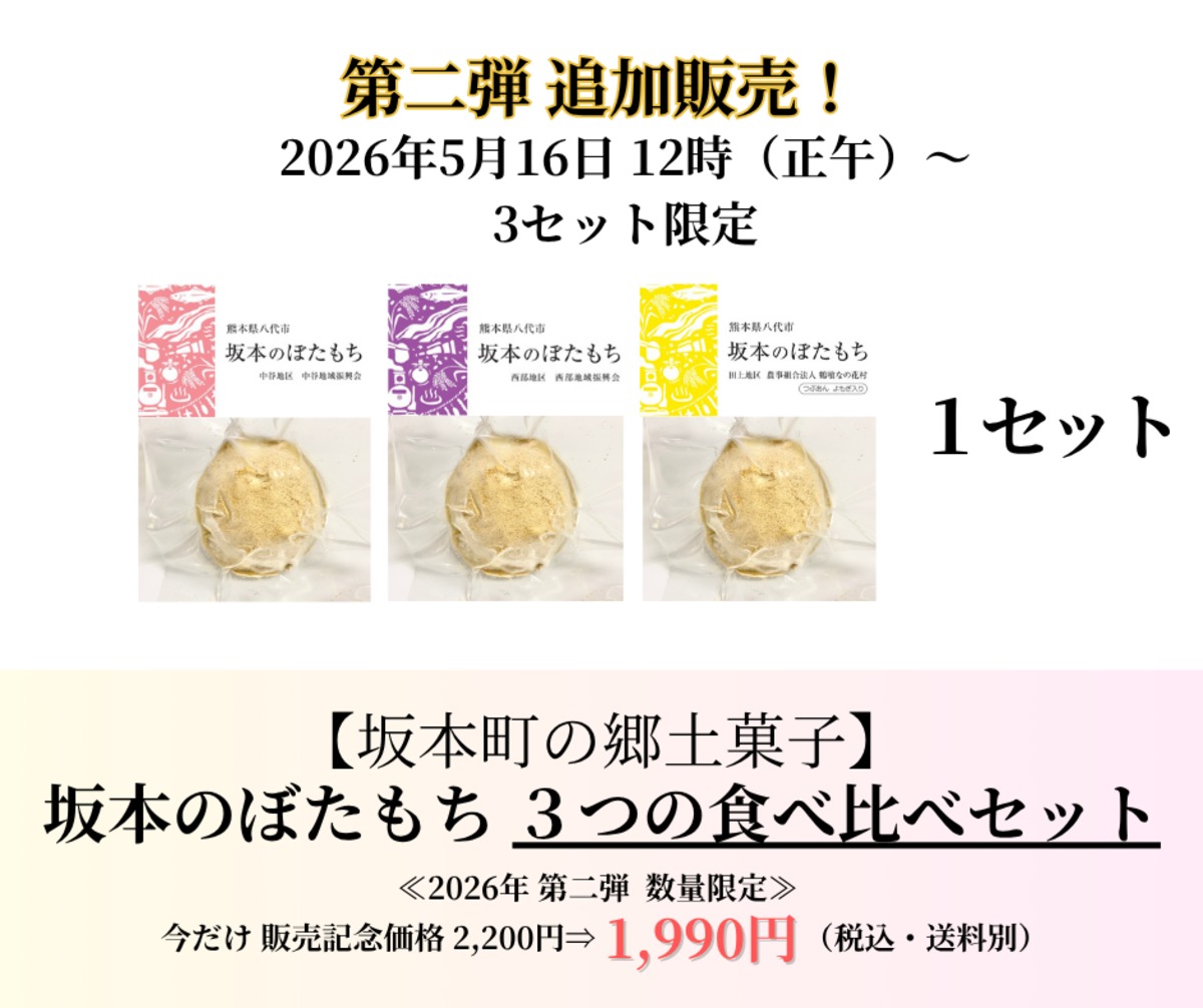 完売御礼！第二弾 追加販売：1セット【坂本町の郷土菓子】坂本の 