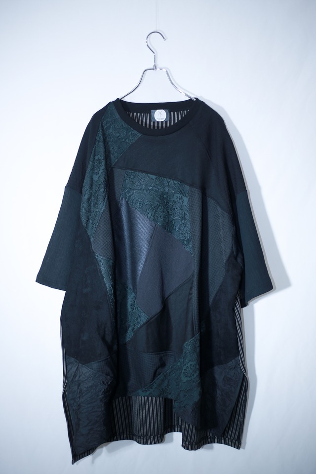 Slit-T-shirts PW (black/stripe)