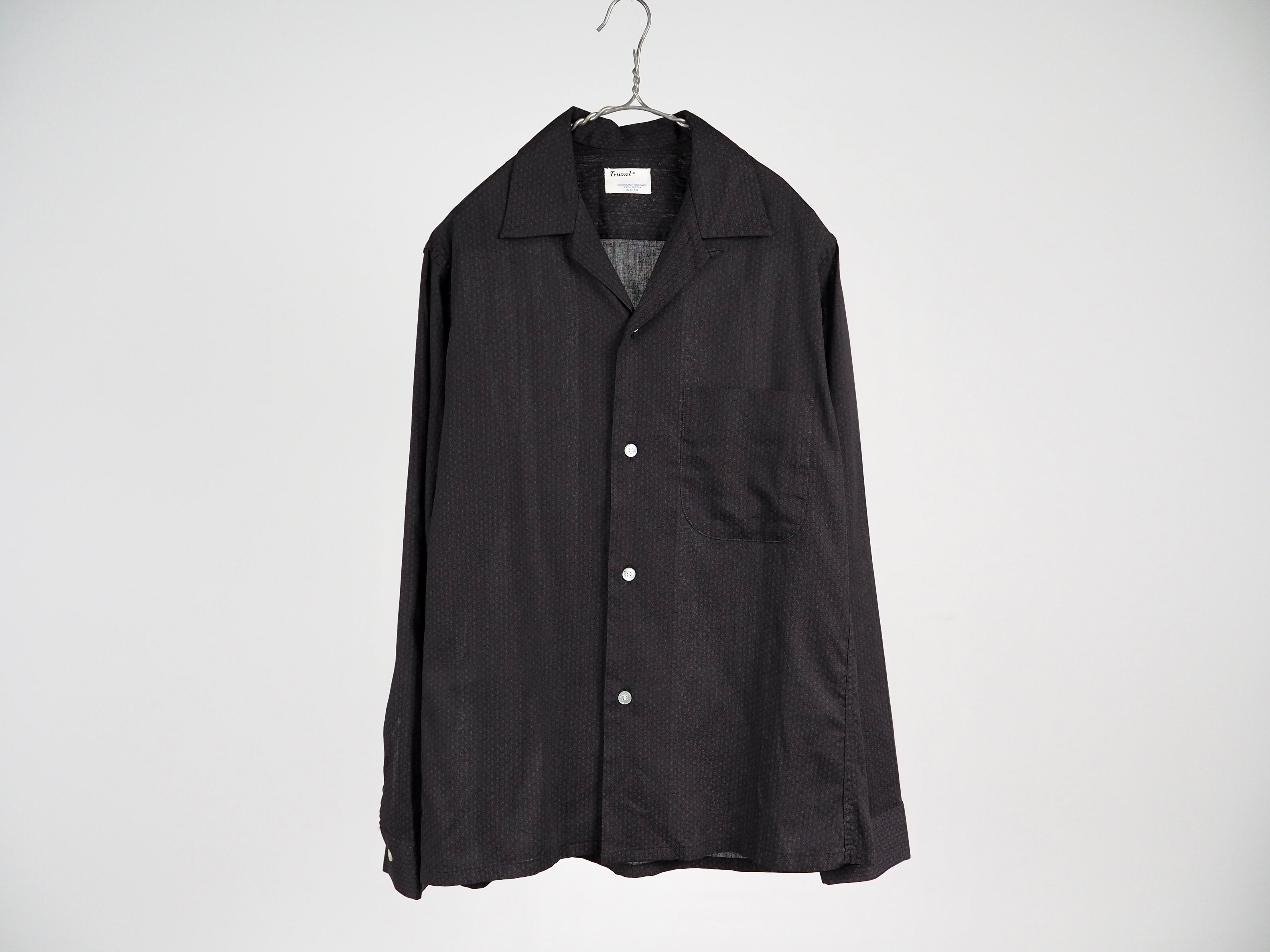 1960's Truval open collar total pattern l/s shirt S
