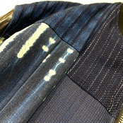 【bomber27】再構築リバーシブル中綿ボンバー leather × indigo MIX BOMBER JACKET