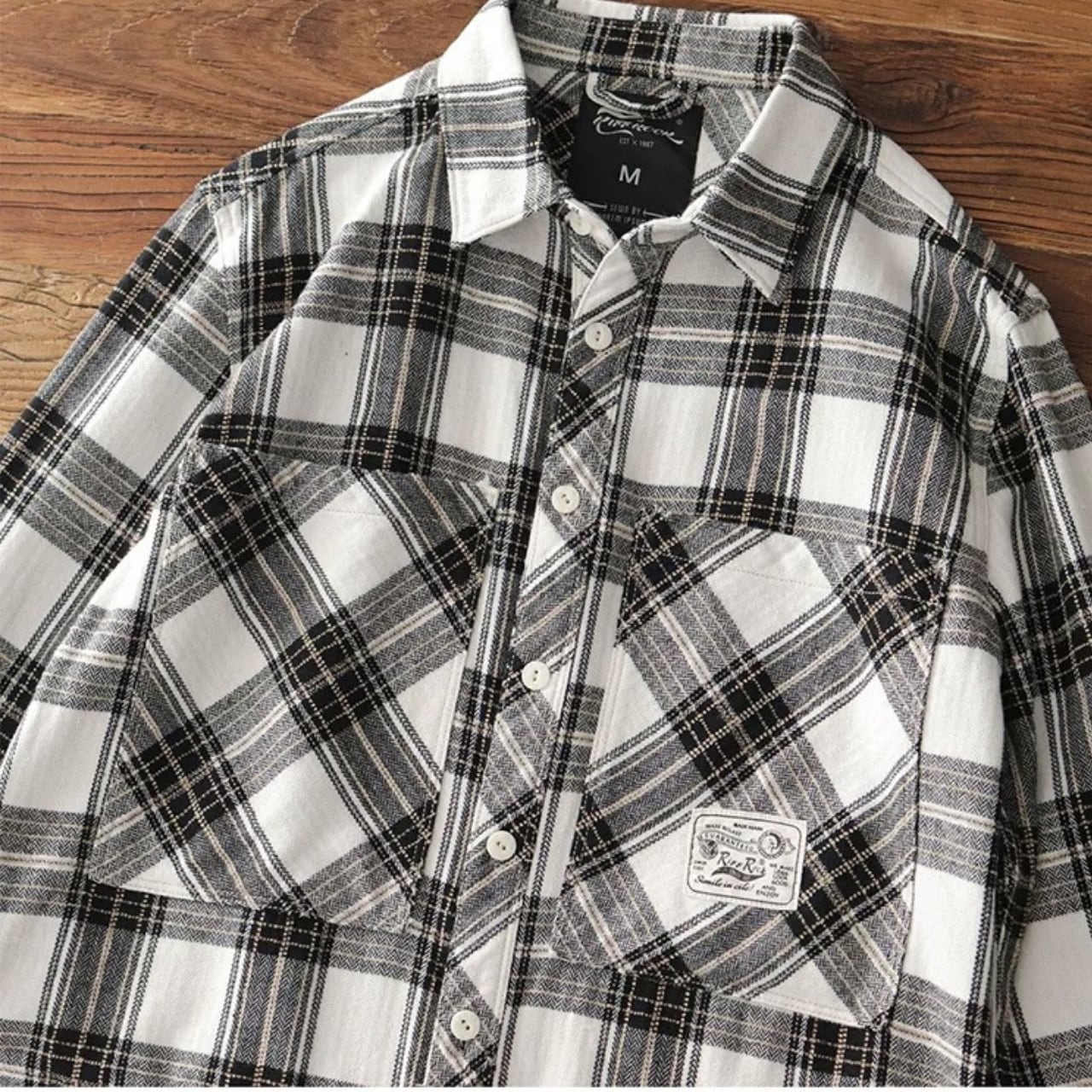 クラシックチェック柄 レギュラーカラー フランネルシャツ 00207