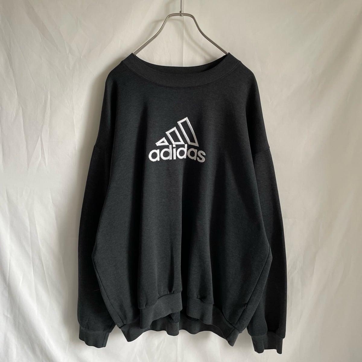 90s adidas ビッグロゴ刺繍 スウェットトレーナー 古着 アディダス-