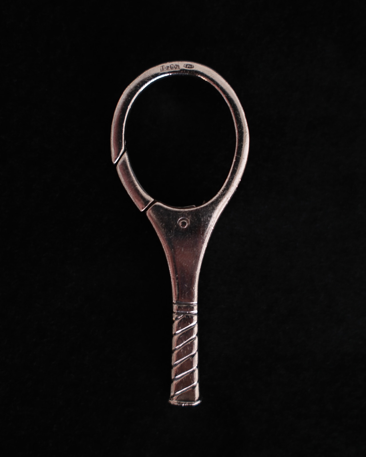1990s TIFFANY&CO SILVER TENNIS RACKET KEY RING