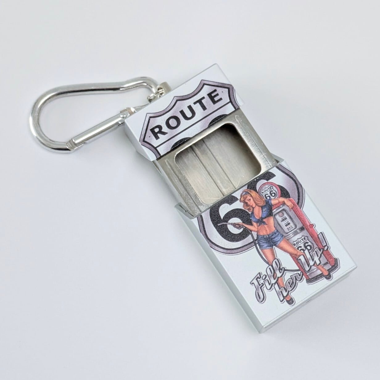 【 Route 66 ( ルート66 ) 】 Portable Ashtray / 携帯灰皿 / カラビナポータブルアシュトレイ　〚アメリカン雑貨 アメトイ〛
