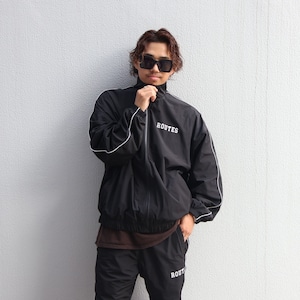 nylon track jacket / ブラック