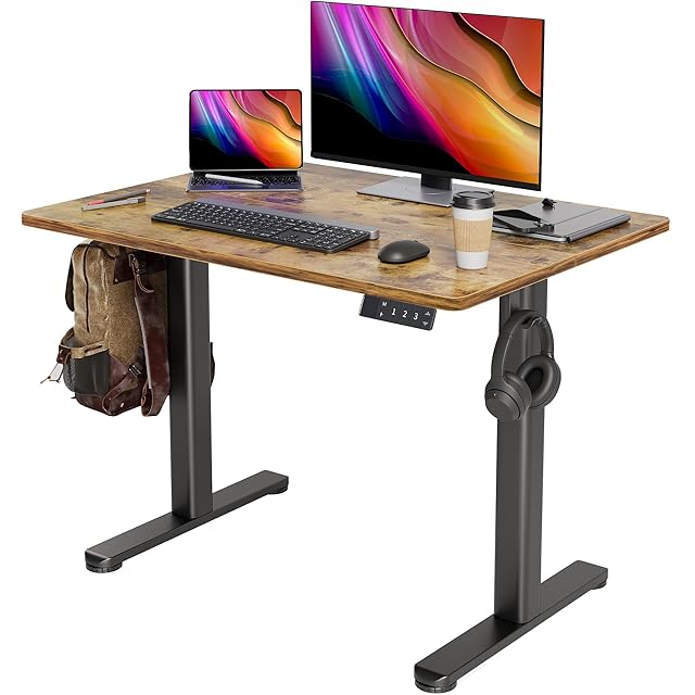 【新品】Claiks 電動昇降デスク 幅100cm*奥行き60cm木目調天板 Claiks 昇降デスク 電動 スタンディングデスク 昇降式 テーブル 幅