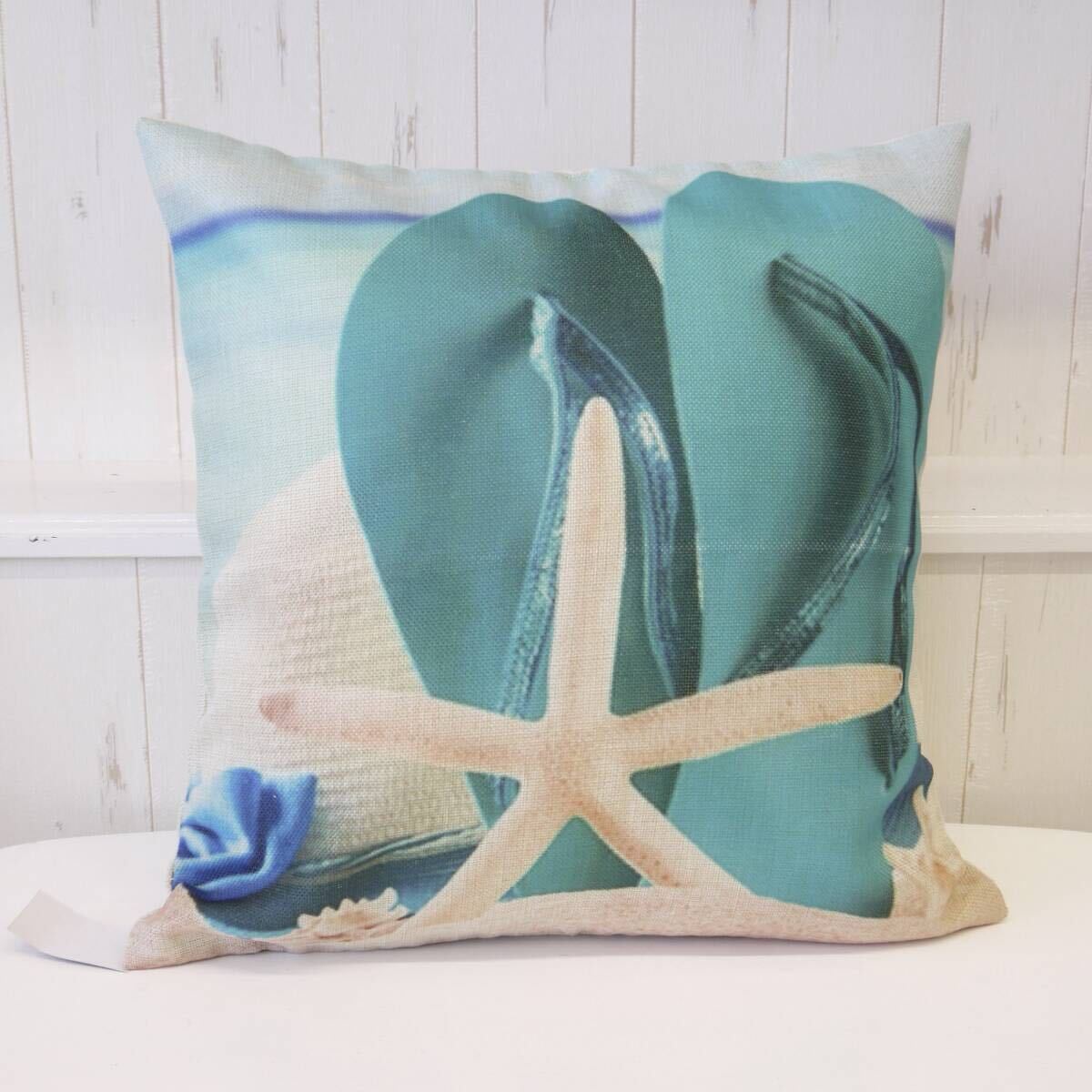 30%OFF SALE!!★ハワイ直輸入★カジュアル クッションカバー/ハワイアン雑貨/ビーチ/海<ビーチサンダル>