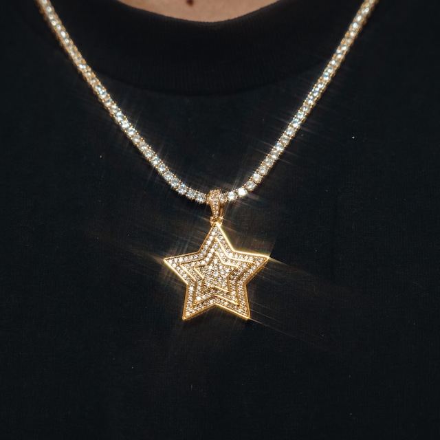 Iced Out Star Necklace 【LA Trend 2023】