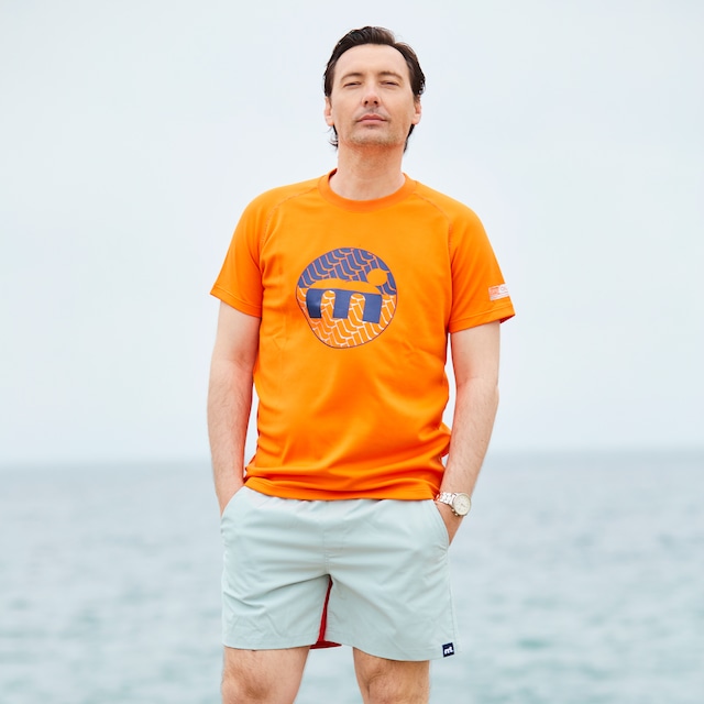 HP-DRY 半袖Tシャツ - エムドットシルバーウェーブ - ORANGE