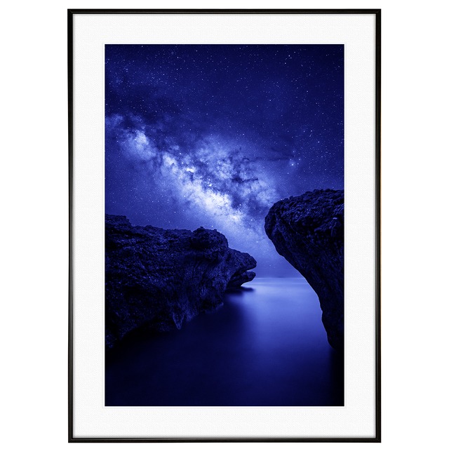 星空写真 ギリシャ クレタ島コーラ・スファキオンから見る星空  インテリアアートポスター額装 AS3867