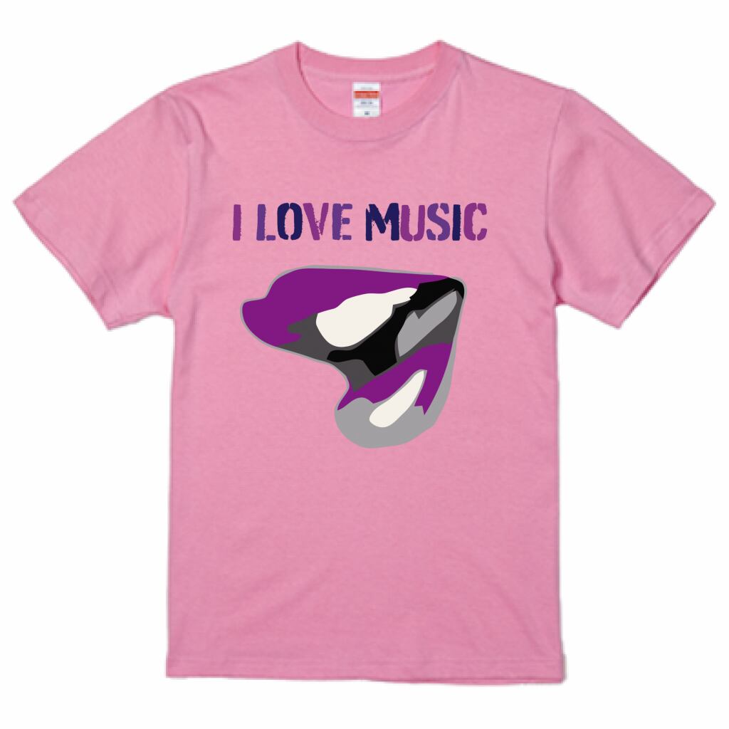 LoveMusic ロゴ入りTシャツ ピンク 男女兼用