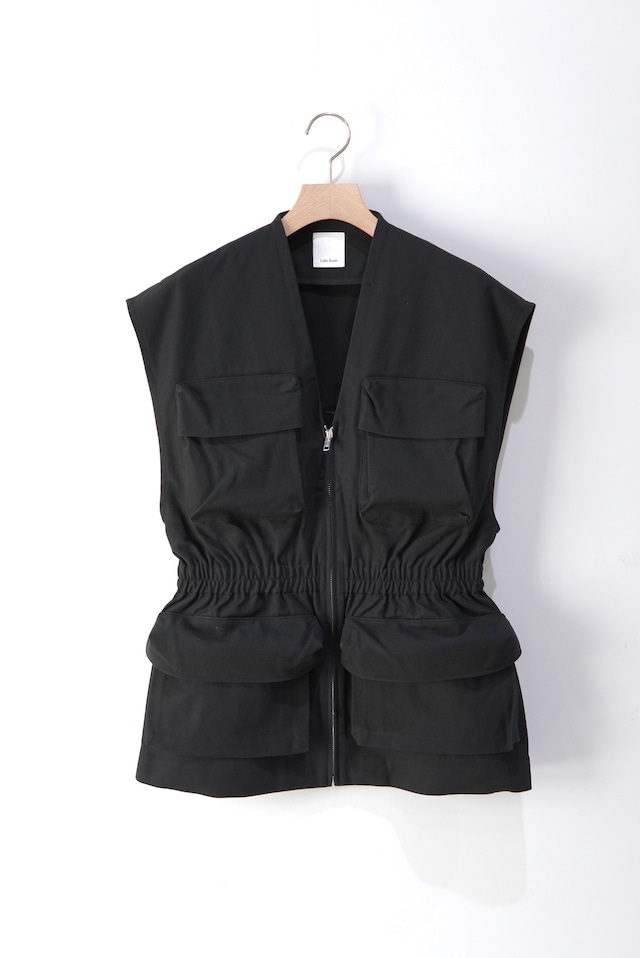 little suzie / 4-Pockets Utility Gilet / Black