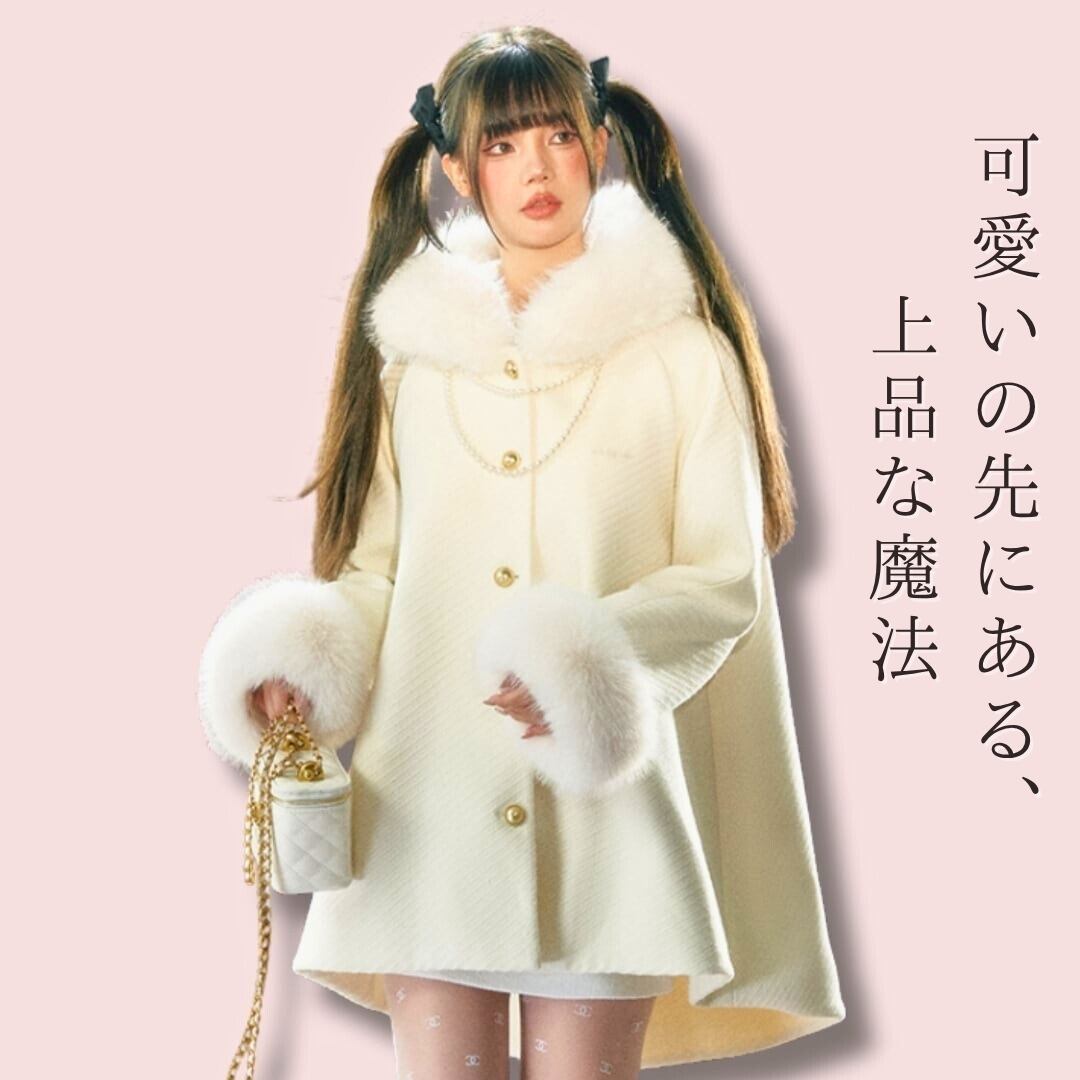ミルキーティアードケープコート ♥LA183