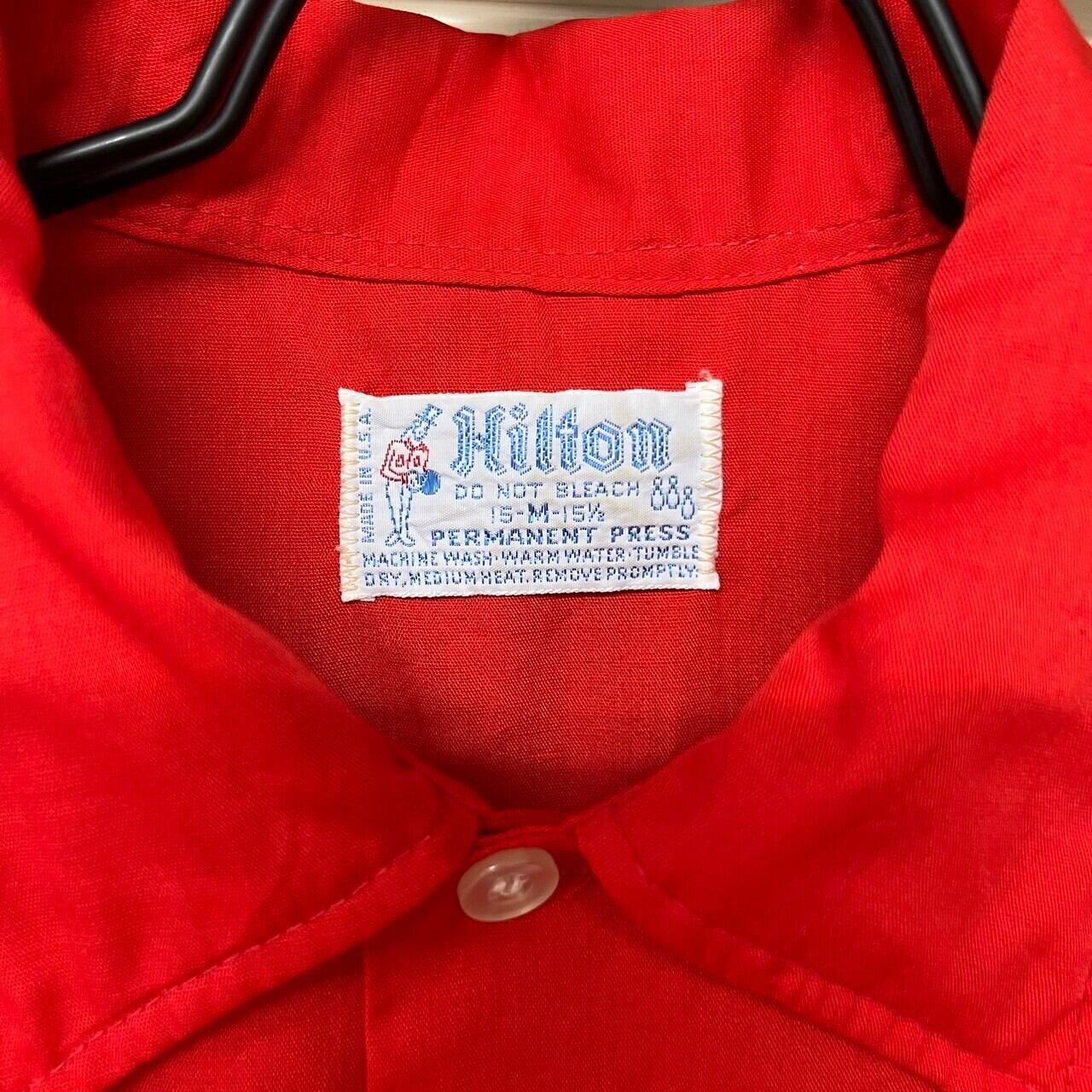 70s Hilton ヒルトン ワークシャツ ボーリングシャツ USA 80s 【公式通販】