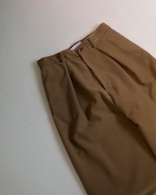itochi - Wool & Cashmere Corduroy Tuck Slacks :Brown|先染め/尾州×遠州/裏地付き