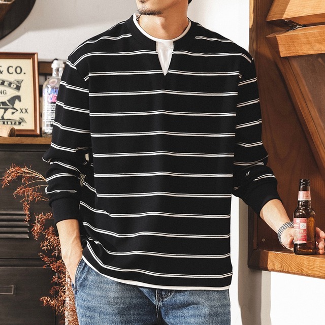 Two piece retro border sweat ( 2color )