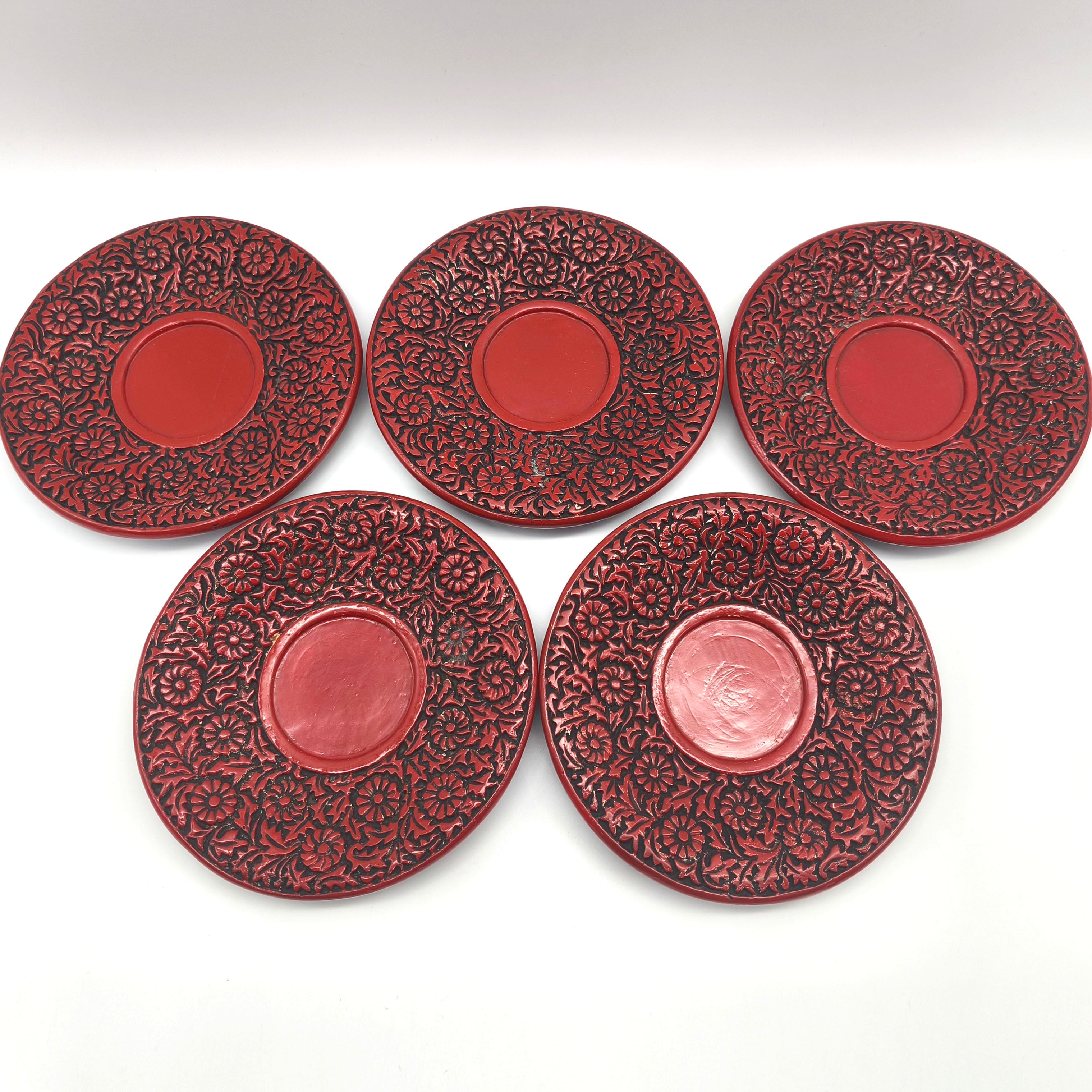 仙台堆朱・茶托・5客揃・漆器・伝統工芸・No.251105-14・梱包サイズ60
