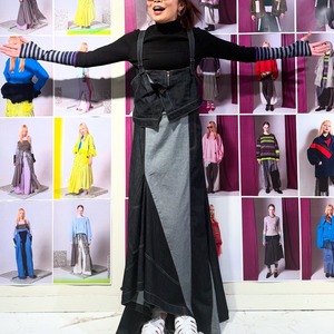 アウラアイラ AULA AILA FRONT AND BACK DENIM JUMPER SKIRT