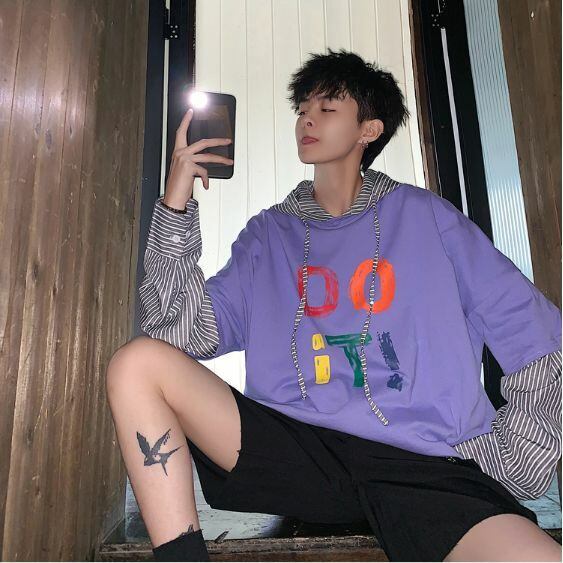 全3色 カットソー ビッグシルエット ロゴ カジュアル メンズ